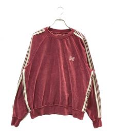 Needles×KEBOZ（ニードルズ×ケボズ）の古着「EXCLUSIVE NEEDLES VELOUR TRACK CREW NECK SHIRT」｜レッド