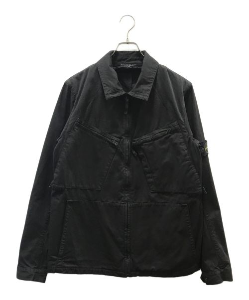 STONE ISLAND（ストーンアイランド）STONE ISLAND (ストーンアイランド) Casual Herringbone Cotton Jacket ブラック サイズ:Lの古着・服飾アイテム