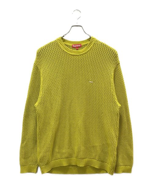 SUPREME（シュプリーム）Supreme (シュプリーム) Open Knit Small Box Sweater イエロー サイズ:Lの古着・服飾アイテム