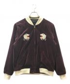 AVIREXアヴィレックス）の古着「VELVETEEN SKA JACKET WHITE TIGER」｜ワインレッド