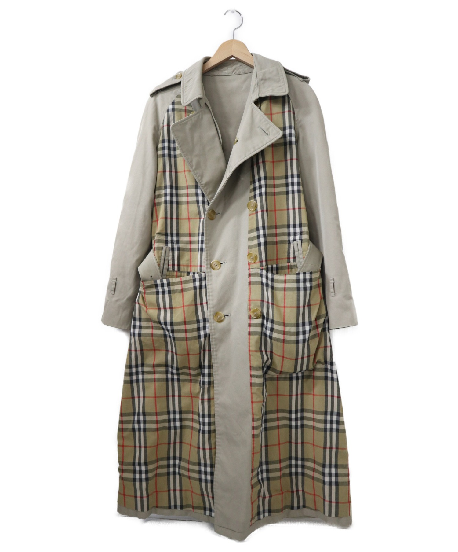 中古 古着通販 Burberry S バーバリーズ リメイク切替ノバチェックトレンチコート ベージュ サイズ 表記無し ブランド 古着通販 トレファク公式 Trefac Fashion