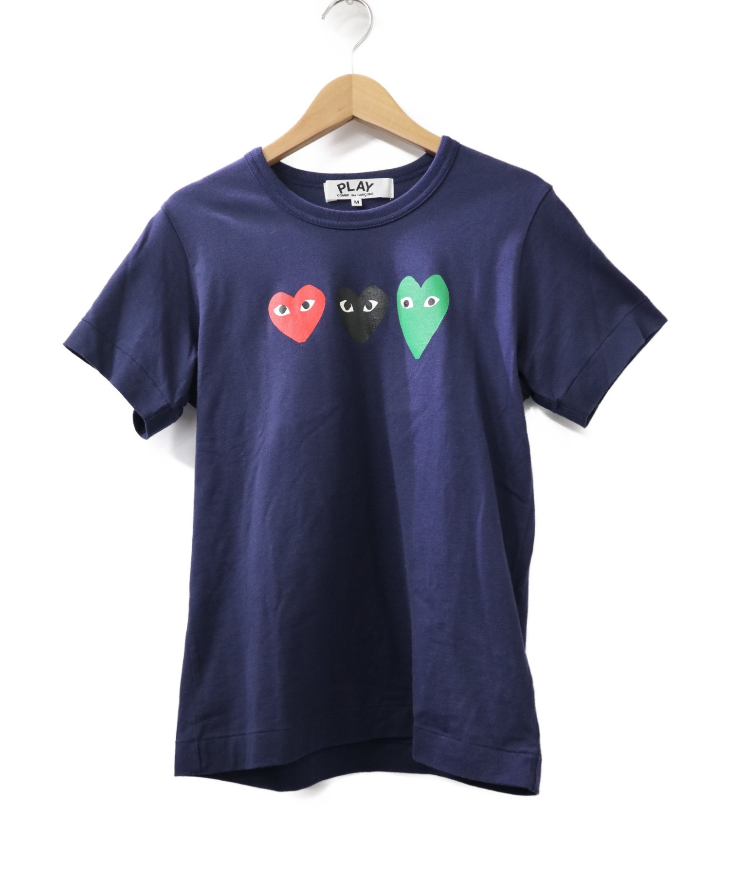 中古 古着通販 Play Comme Des Garcons プレイコムデギャルソン ハートプリントtシャツ ネイビー サイズ M ブランド 古着通販 トレファク公式 Trefac Fashion