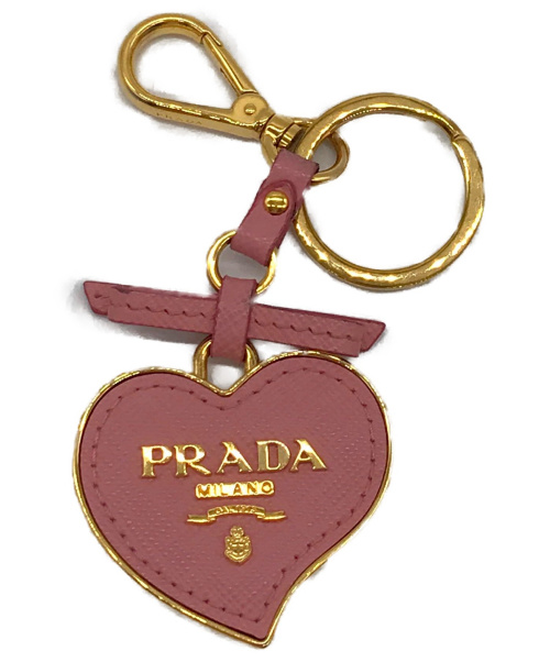 中古 古着通販 Prada プラダ ハートモチーフキーリング ピンク サフィアーノ ブランド 古着通販 トレファク公式 Trefac Fashion