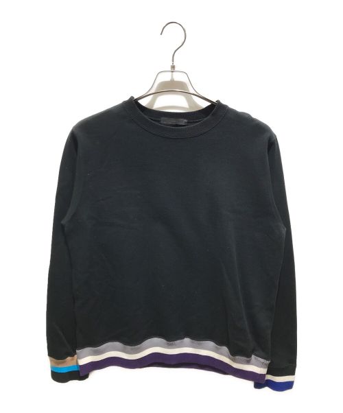 SOPHNET.（ソフネット）SOPHNET. (ソフネット) LINE RIBBED CREWNECK SWEAT/ラインリブクルーネック スウェット 　SOPH-200064 ブラック サイズ:Sの古着・服飾アイテム