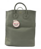 YOUNG & OLSEN The DRYGOODS STOREヤングアンドオルセン ザ ドライグッズストア）の古着「EMBOSSED LEATHER TOTE L/エンボスレザートートL」｜ミントグリーン