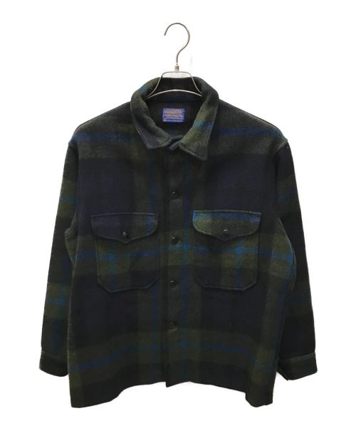 PENDLETON（ペンドルトン）PENDLETON (ペンドルトン) ウールジャケット グリーン×ネイビー サイズ:Lの古着・服飾アイテム