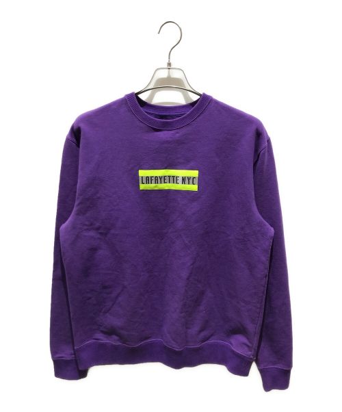 Lafayette（ラファイエット）Lafayette (ラファイエット) HIGH-VIS Box Logo Crewneck Shirt /ボックスロゴクルーネックスウェット パープル サイズ:Mの古着・服飾アイテム