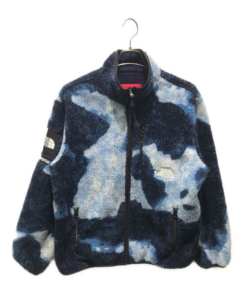 SUPREME（シュプリーム）SUPREME (シュプリーム) THE NORTH FACE (ザ ノース フェイス) Bleached Denim Print Fleece Jacket　NA52100I ブルー サイズ:Mの古着・服飾アイテム