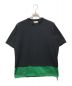 MARNI（マルニ）の古着「クルーネック 切替 半袖 Tシャツ　HUMU0034QS S22763」｜ブラック×グリーン