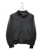 COMME des GARCONS HOMMEコムデギャルソン オム）の古着「ウールアームレザースタジャン　HJ-J024　 AD2012」｜ブラック