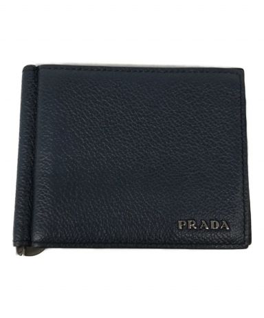 【中古・古着通販】PRADA (プラダ) マネークリップ二つ折り財布 