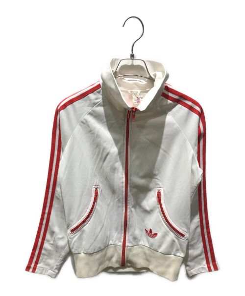 adidas（アディダス）adidas (アディダス) ライダーズジップトラックジャケット　70’s ホワイト×オレンジ サイズ:40の古着・服飾アイテム