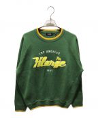 X-LARGEエクストララージ）の古着「TEAM LOGO KNIT SWEATER101221015001　」｜グリーン