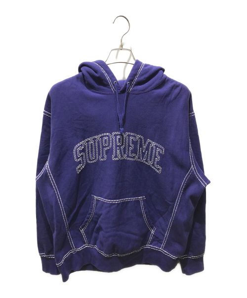 SUPREME（シュプリーム）SUPREME (シュプリーム) ステッチ刺繍アーチロゴパーカー　20AW パープル サイズ:Lの古着・服飾アイテム