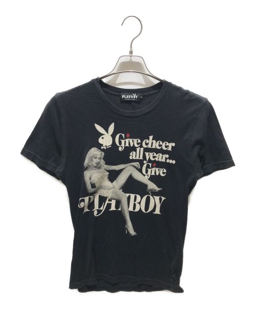 PLAY BOY（プレイボーイ）PLAY BOY (プレイボーイ) Hysteric Glamour (ヒステリックグラマー) ガールプリントTシャツ ブラック サイズ:Sの古着・服飾アイテム