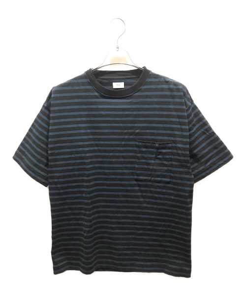 RHC Ron Herman（アールエイチシー ロンハーマン）RHC Ron Herman (アールエイチシーロンハーマン) Striped Crew Neck Tee　3520900238 ブラック×ブルー サイズ:Sの古着・服飾アイテム