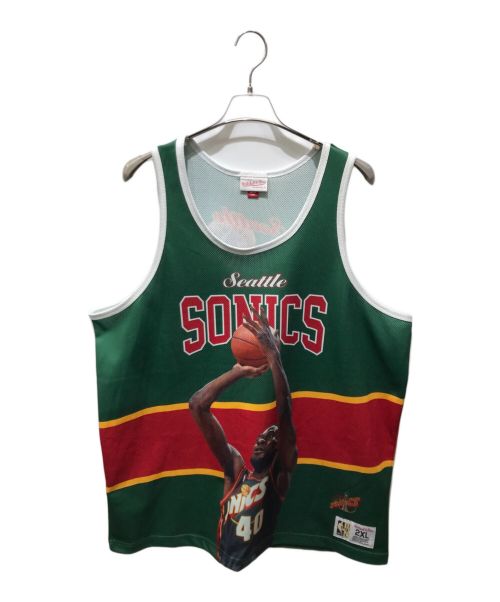 MITCHELL & NESS（ミッチェルアンドネス）MITCHELL & NESS (ミッチェルアンドネス) ゲームシャツ　seattle sonics グリーン サイズ:2XLの古着・服飾アイテム