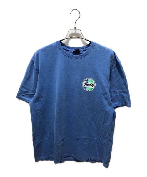 stussy（ステューシー）stussy (ステューシー) プリントTシャツ ブルー サイズ:XLの古着・服飾アイテム