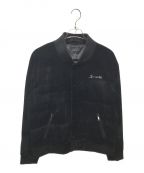 LAST NESTラストネスト）の古着「VELVET EMBROIDERED VARSITY JACKET」｜ブラック