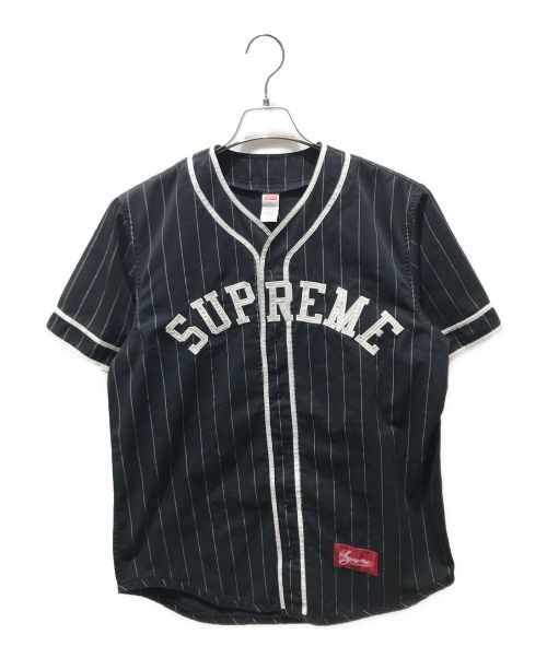 SUPREME（シュプリーム）SUPREME (シュプリーム) Arc Logo Baseball Jersey　12SS ブラック×ホワイト サイズ:Mの古着・服飾アイテム