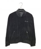 LAST NESTラストネスト）の古着「VELVET EMBROIDERED VARSITY JACKET」｜ブラック