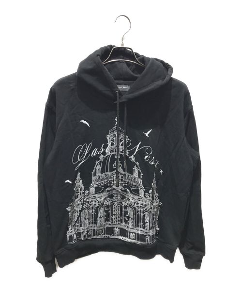 LAST NEST（ラストネスト）LAST NEST (ラストネスト) cathedral logo hoodie ブラック サイズ:Lの古着・服飾アイテム