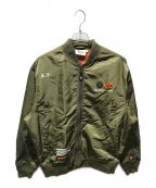 Aape BY A BATHING APE×AVIREXエーエイプ バイ アベイシングエイプ×アヴィレックス）の古着「BOMBER JACKET　AAPLJM9620XXJ」｜オリーブ