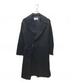 LITHIUM HOMMEリチウムオム・ファム）の古着「WOOL GABARDINE TIELOCKEN COAT　LH20-9159」｜ブラック