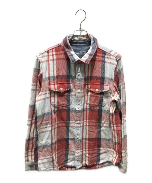 RHC Ron Herman（アールエイチシー ロンハーマン）RHC Ron Herman (アールエイチシーロンハーマン) Outer known (アウターノウン) 10 Years Washed Blanket Shirt　3820700170 ブルー×レッド サイズ:Mの古着・服飾アイテム