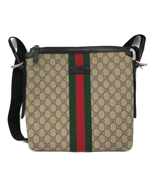 GUCCI（グッチ）GUCCI (グッチ) GGスープリームショルダーバッグ　387111 ベージュの古着・服飾アイテム