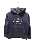 stussyステューシー）の古着「90’s プリントパーカー　OLD 紺タグ」｜ネイビー