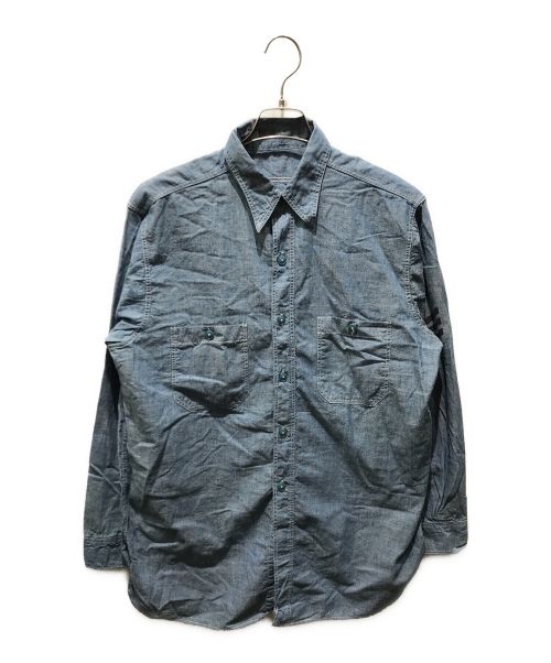 US NAVY（ユーエスネイビー）US NAVY (ユーエスネイビー) シャンブレーシャツ インディゴ サイズ:16の古着・服飾アイテム