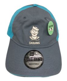 New Era×sailors（ニューエラ×セイラーズ）の古着「9THIRTY×おニャン子グレー キャップ」｜グレー×ブルー