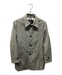 BURBERRY BLACK LABEL（バーバリーブラックレーベル）の古着「グレンチェックステンカラーコート　BMA19-712-05」｜ホワイト×ブラック