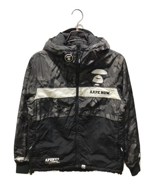 A BATHING APE（アベイシングエイプ）A BATHING APE (アベイシングエイプ) カモフラフーデットジャケットAAPJKM7314XXD　 ブラック サイズ:Sの古着・服飾アイテム