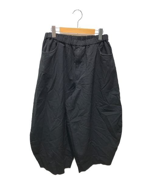 BLACK COMME des GARCONS（ブラック コムデギャルソン）BLACK COMME des GARCONS (ブラック コムデギャルソン) ポリエステル縮絨バルーンパンツ ブラック サイズ:Lの古着・服飾アイテム