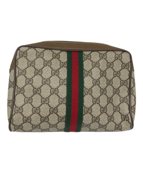 GUCCI（グッチ）GUCCI (グッチ) GG柄 クラッチバッグ ブラウンの古着・服飾アイテム