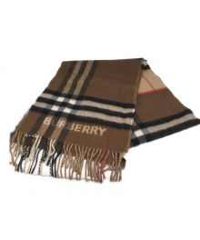 BURBERRY（バーバリー）の古着「チェックカシミヤストール　8045329」｜ベージュ×ブラウン