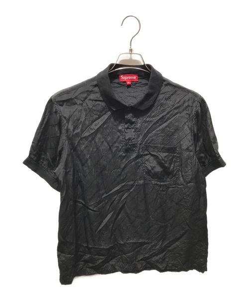 SUPREME（シュプリーム）SUPREME (シュプリーム) Jacquard Logo Silk Polo　18SS ブラック サイズ:Mの古着・服飾アイテム