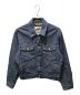 KATHARINE HAMNETT DENIM（キャサリン ハムネット デニム）の古着「ヘリンボーンデニムトラッカージャケット 90’S 緑タグ」｜ブルー