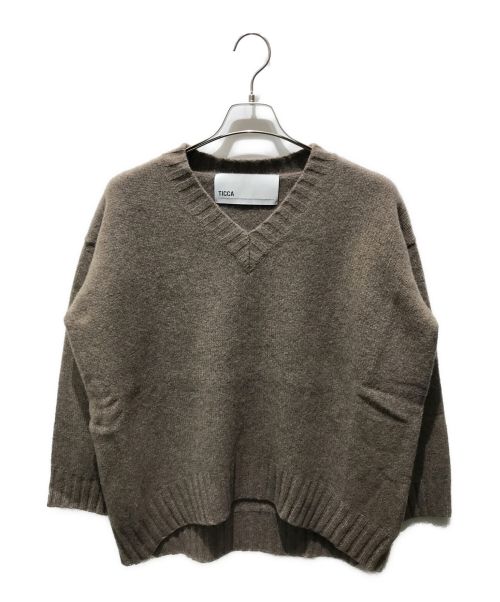 ticca（ティッカ）ticca (ティッカ) YAK WOOL KNIT　16AW-309-02 ブラウン サイズ:Fの古着・服飾アイテム