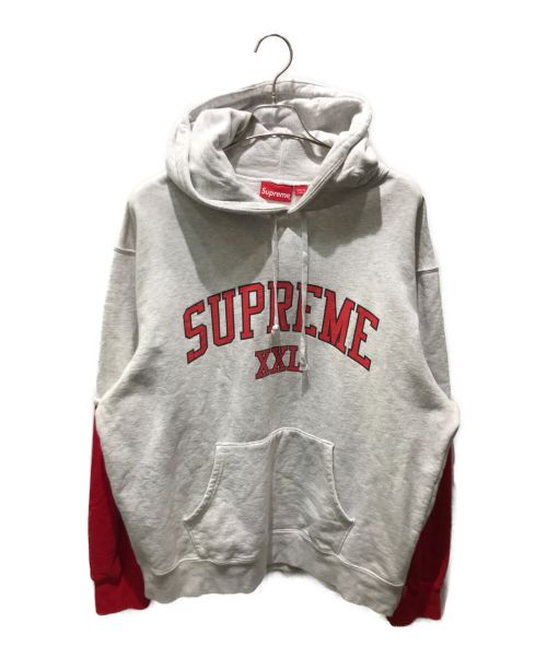 SUPREME（シュプリーム）SUPREME (シュプリーム) XXL Hooded Sweatshirt  20SS グレー×レッド サイズ:XLの古着・服飾アイテム