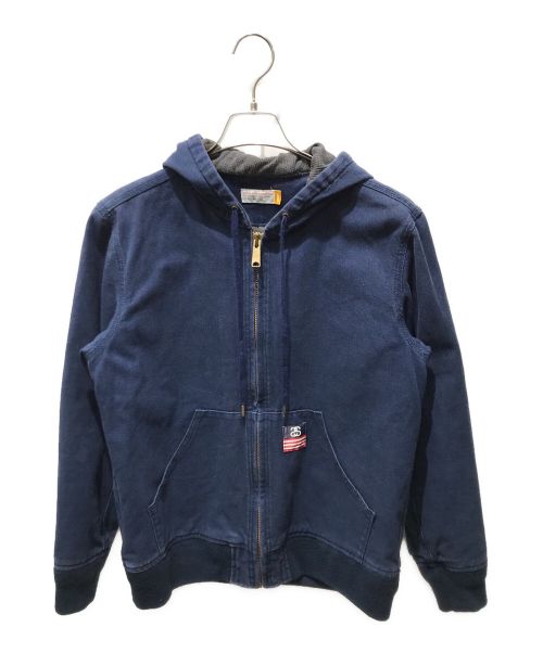 stussy（ステューシー）stussy (ステューシー) ダックワークフーデッドジャケット ネイビー サイズ:Lの古着・服飾アイテム