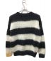 uniform experiment (ユニフォームエクスペリメント) MOHAIR BORDER CREWNECK KNIT UE-212052 ホワイト×ブラック サイズ:記載無しの為実寸参照：14800円