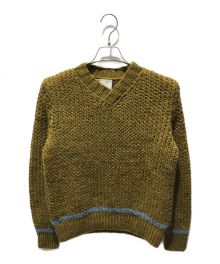 knit brary（ニット ブラリー）の古着「ウールアルパカニット　M.1.B63AW」｜カーキ