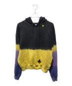 OFFWHITEオフホワイト）の古着「OMBRE EMBELLISHED COTTON JERSEY HOODIE OMBB037S19003019」｜ブラック×イエロー×パープル