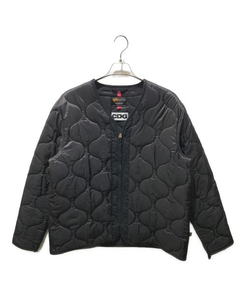 CDG（シーディージー）CDG (シーディージー) ALPHA (アルファ) バックロゴキルティングジャケット　SZ-J025 ブラック サイズ:Lの古着・服飾アイテム