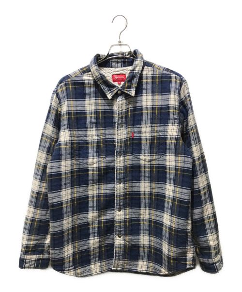 SUPREME（シュプリーム）SUPREME (シュプリーム) Flannel Sherpa Shirt 15AW ネイビー×ベージュ サイズ:XLの古着・服飾アイテム