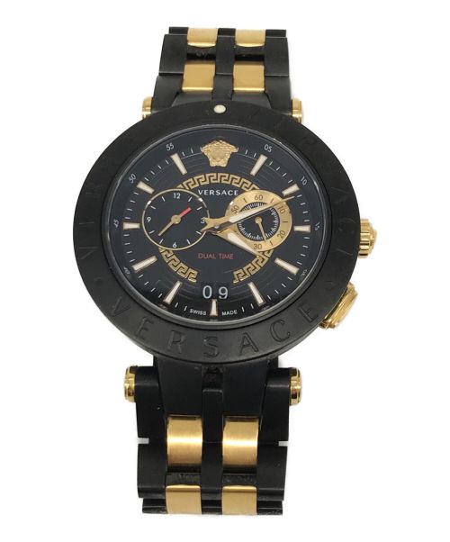 VERSACE（ヴェルサーチ）VERSACE (ヴェルサーチェ) V-RACE DUAL TIME　VEBV00619 ブラックの古着・服飾アイテム