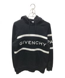 GIVENCHY（ジバンシィ）の古着「コントラストストライプ ロゴパーカー　BMJ02L3Y3P」｜ブラック